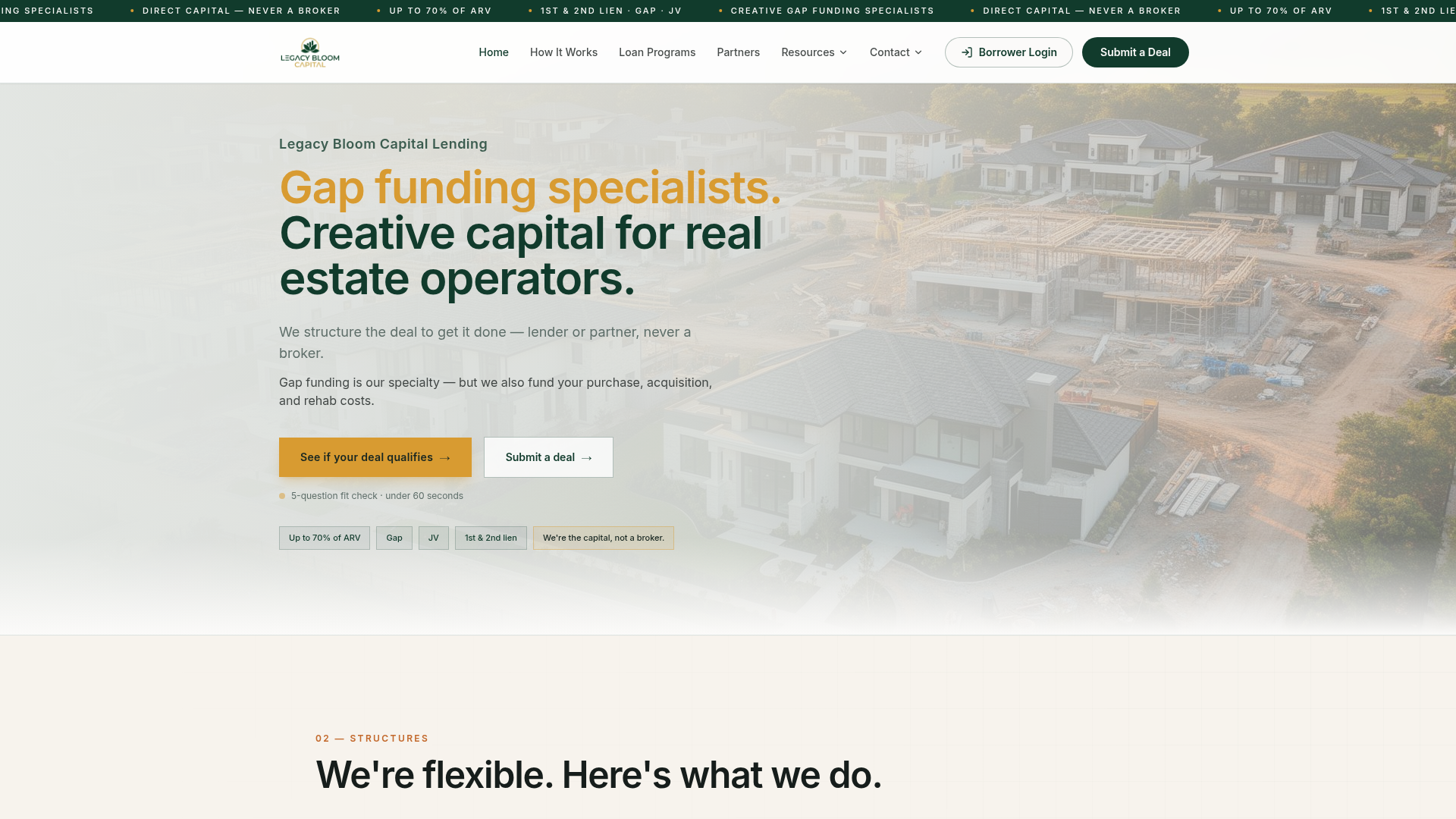Legacy Bloom Capital Lending website preview